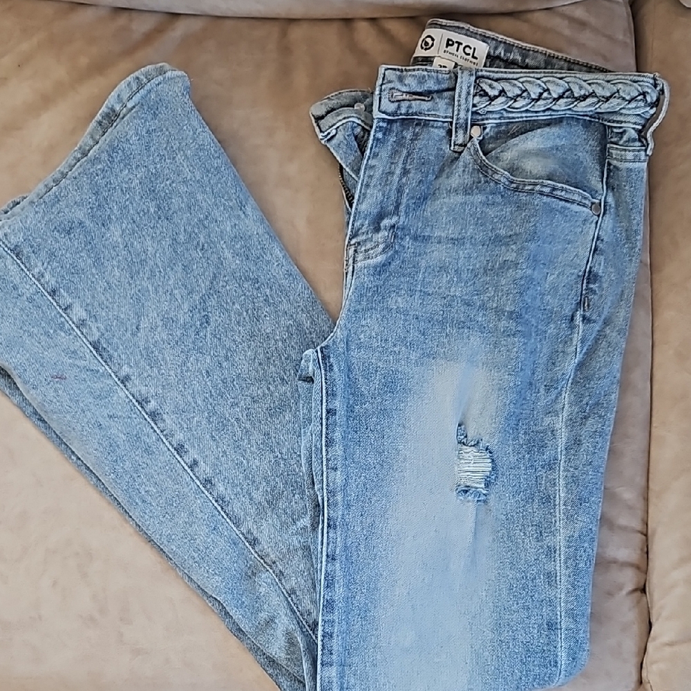 TCL Blue Flare Wide Leg Jeans